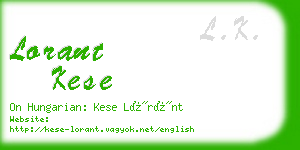 lorant kese business card